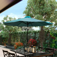 Flash Furniture GM-402003-TL-GG Kona Teal 9 FT Round Umbrella with 1.5